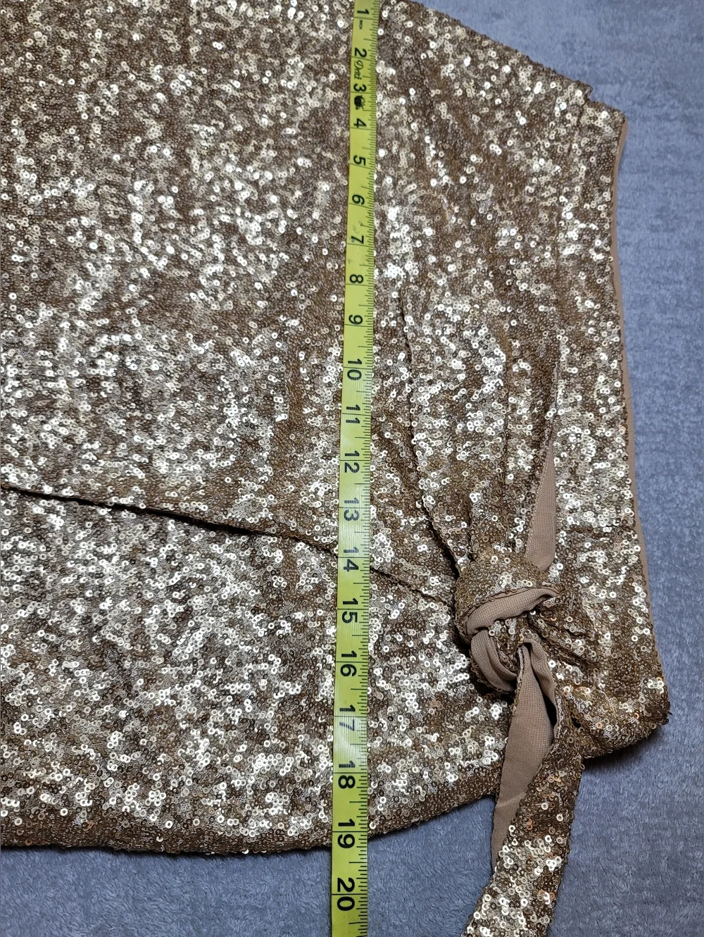 House of Harlow 1960 Gold Sequin Faux Wrap Mini Skirt NWOT S/M
